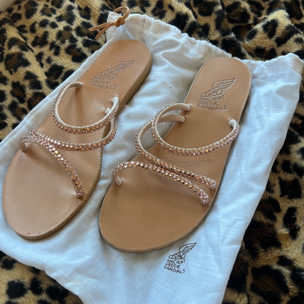 Ancient Greek Sandals Polytimi Crystal-Embellished Strappy Sandals